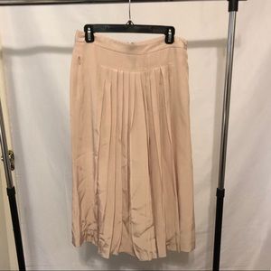 Tibi silk pleated culottes blush pink